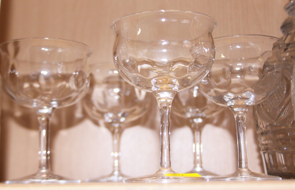 A pair of 19th century decanters and a set of five glasses - Image 2 of 3