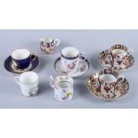 A collection of 18th and 19th century Derby porcelain cabinet cups and saucers, various (