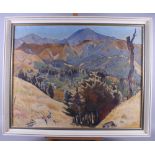 Austin A Deans, 1948: oil on canvas, New Zealand landscape, 21" x 27 1/2", in strip frame