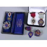 A quantity of silver and enamel Masonic jewels