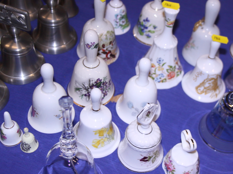 A collection of china, pewter and other glass bells, various - Image 3 of 3