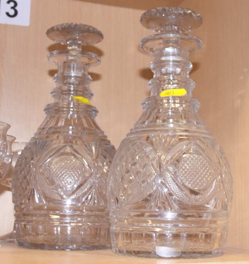 A pair of 19th century decanters and a set of five glasses - Image 3 of 3