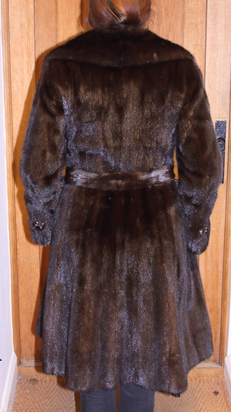 A Balmain full length mink coat with mink belt, back 44" long - Image 2 of 5