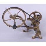 A watchmaker's late 19th century brass lathe