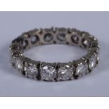 An 18ct white gold and diamond full eternity ring set fifteen brilliant cut stones, stones 0.25ct