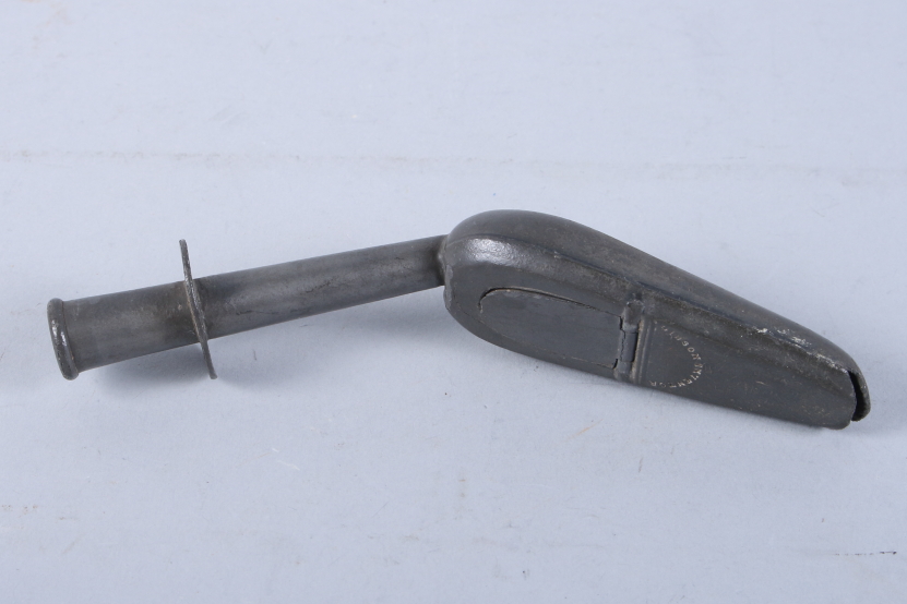 A George IV pewter Gibson type medicine spoon stamped "Gibson Inventor"