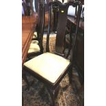 A harlequin set of eight mahogany dining chairs of Queen Anne design