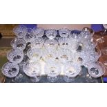 A Webb cut glass part table service and other table glass