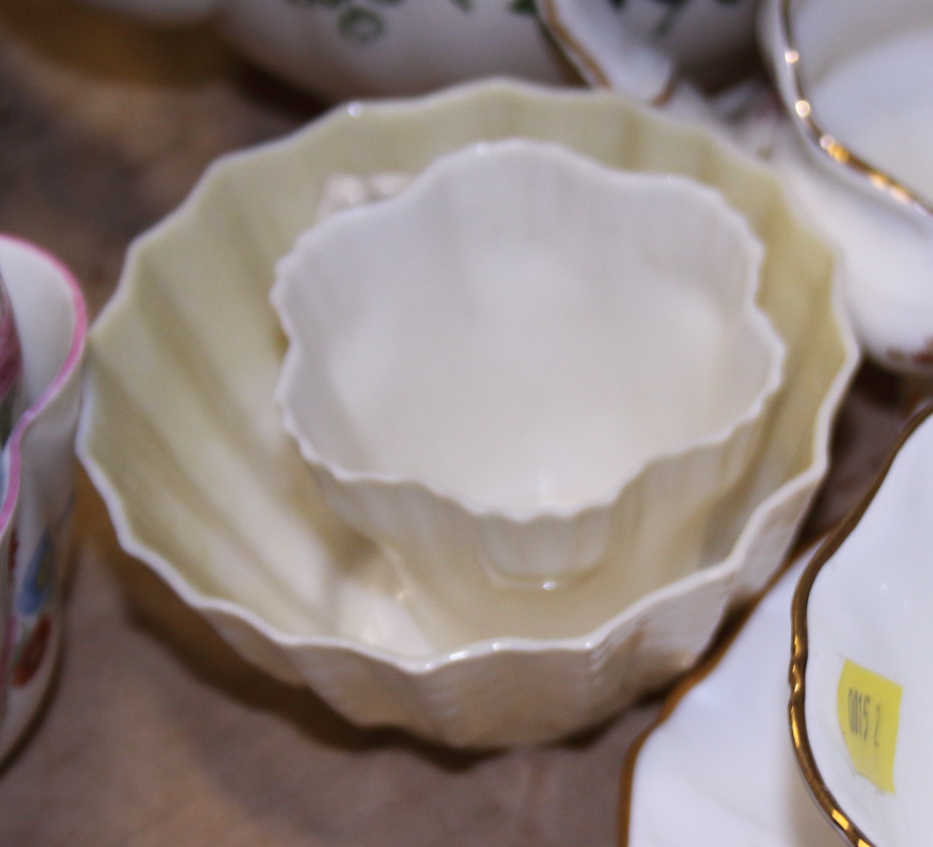 A Belleek miniature teacup, a similar sugar bowl, a Shelley part tea service, a Hammersley part - Image 2 of 10