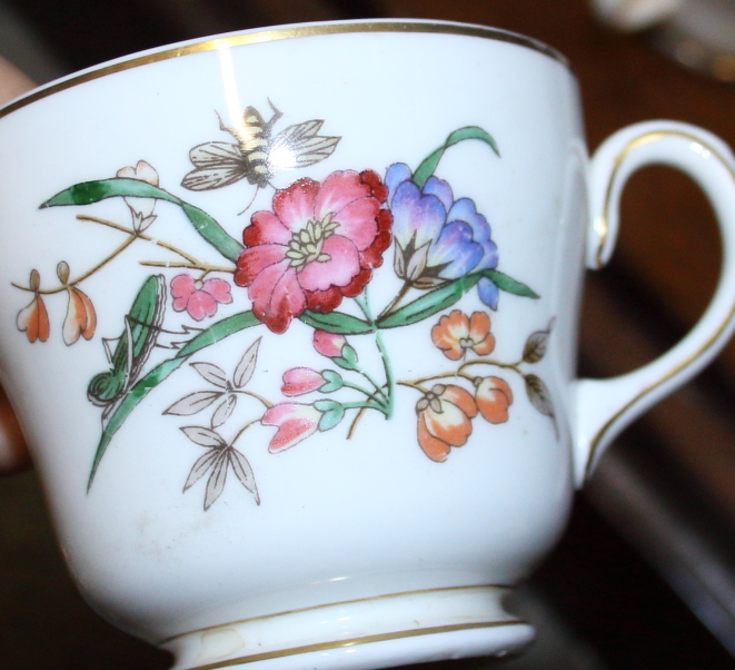 A Wedgwood bone china teaset, painted with insects and floral sprays - Image 2 of 3