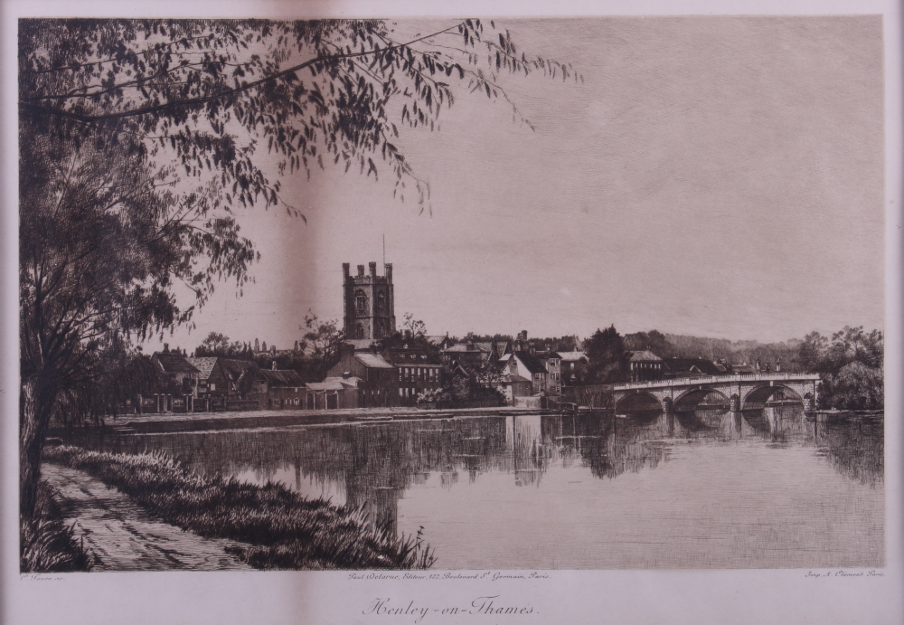 Martin Hardie, '06: a signed etching, Kentish village with bridge and oast house, an aerial view - Image 4 of 5