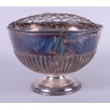 A silver half-fluted rose bowl, 10oz troy approx