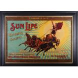 An early 20th century Sun Life Assurance Society poster, in ebonised frame