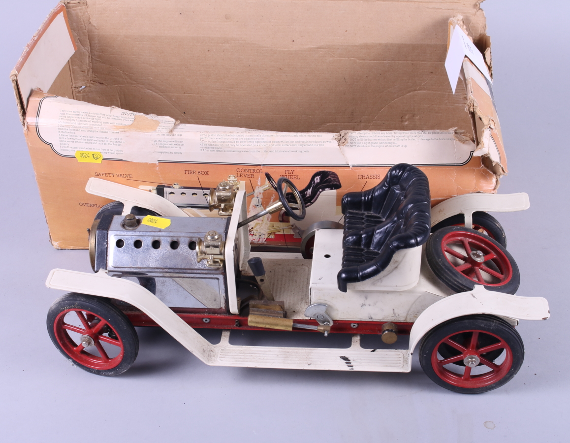 A Mamod live steam "Roadster" model car, in original box