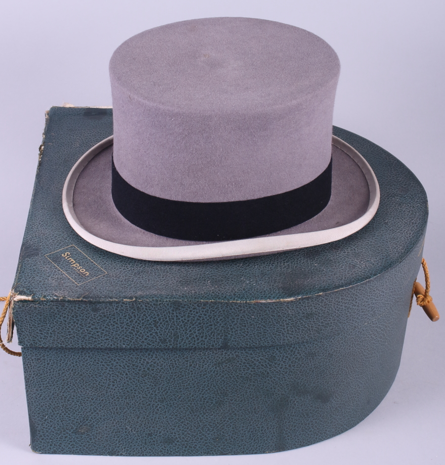 A Simpson Piccadilly gentleman's morning top hat, in original box, size 6 7/8