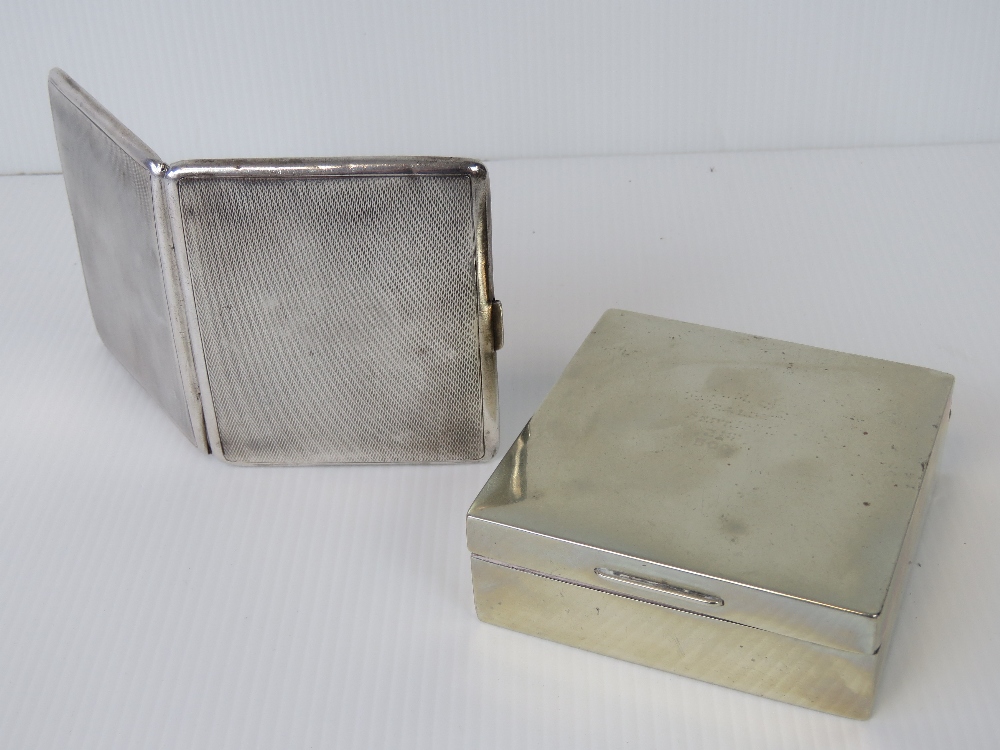 A HM silver cigarette case , London 1934