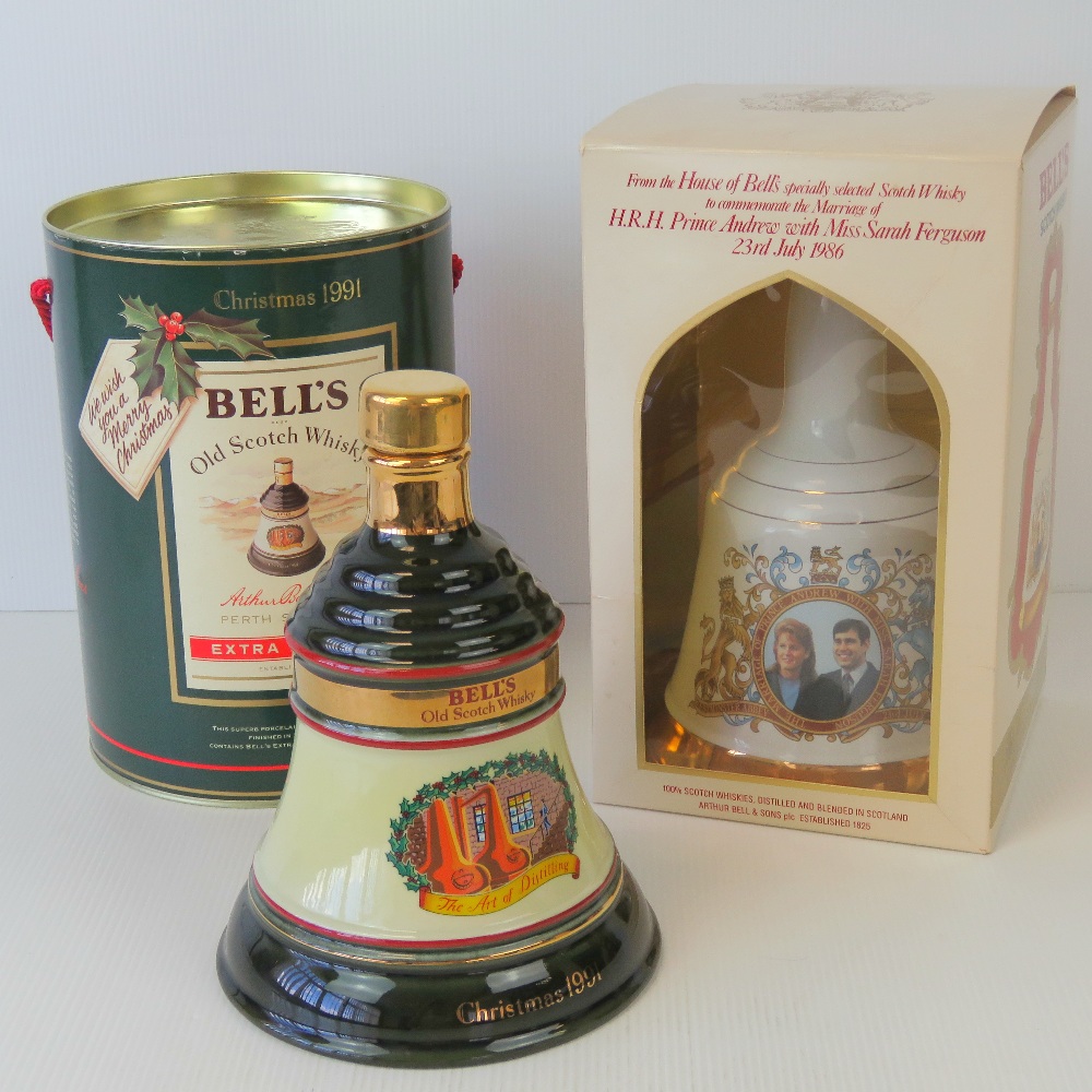 Bells Whisky; two unopened Wade decanter