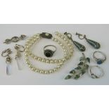 Assorted silver and white metal jeweller