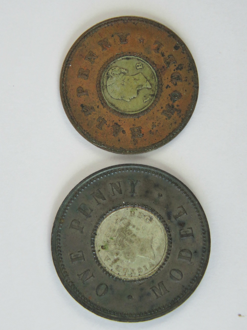 An 1848 Victoria Model 1/2p, and an 1848