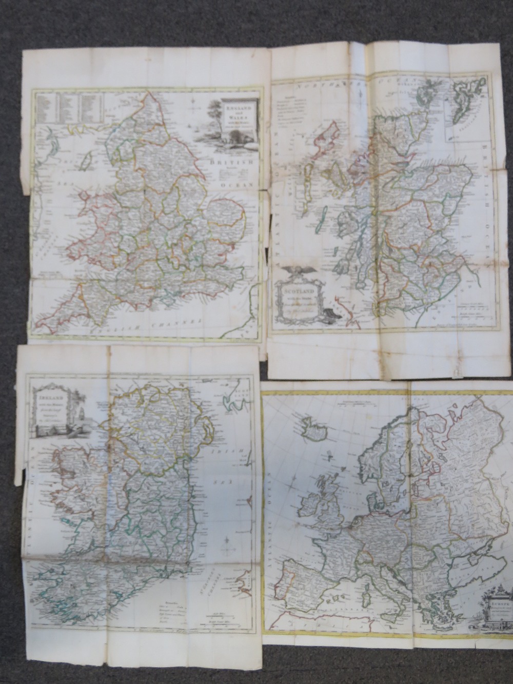 Four late 18thC engraved maps after Thom