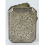 A HM silver octagonal cigarette case, en