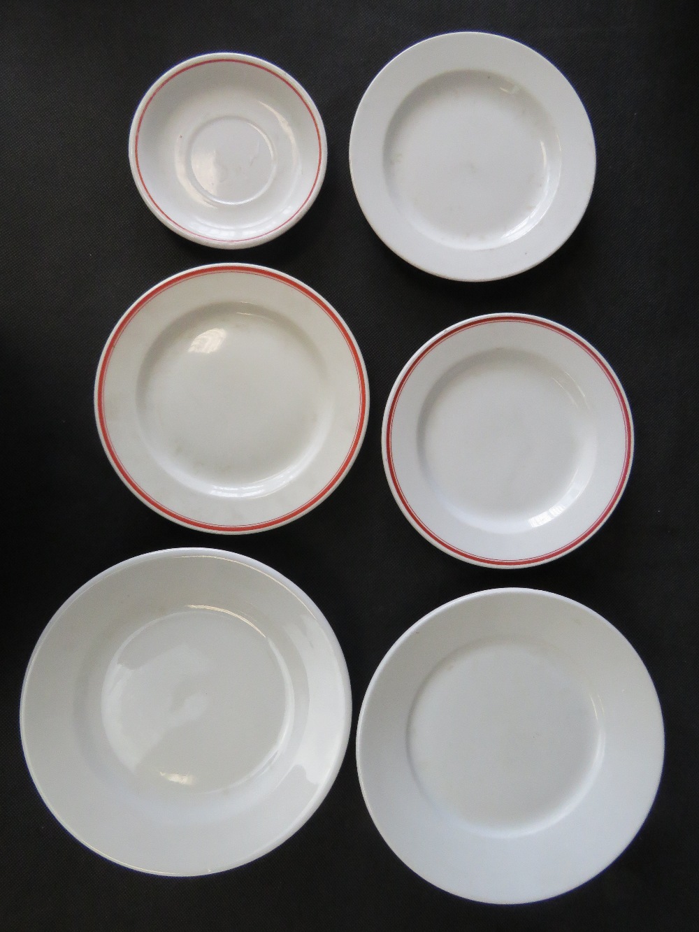 Six WWII German mess plates; 2 German army, 1 Luftwaffe and 2 Daf.