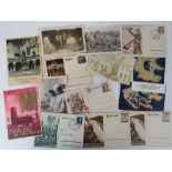 WWII German postcards, in good used or unused conditions, fifteen items.