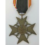 A Spanish Civil War medal with ribbon.