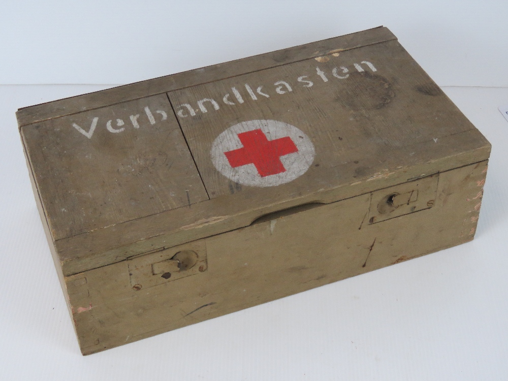A WWII German Afrika Corps 'Kubelwagen' first aid box.