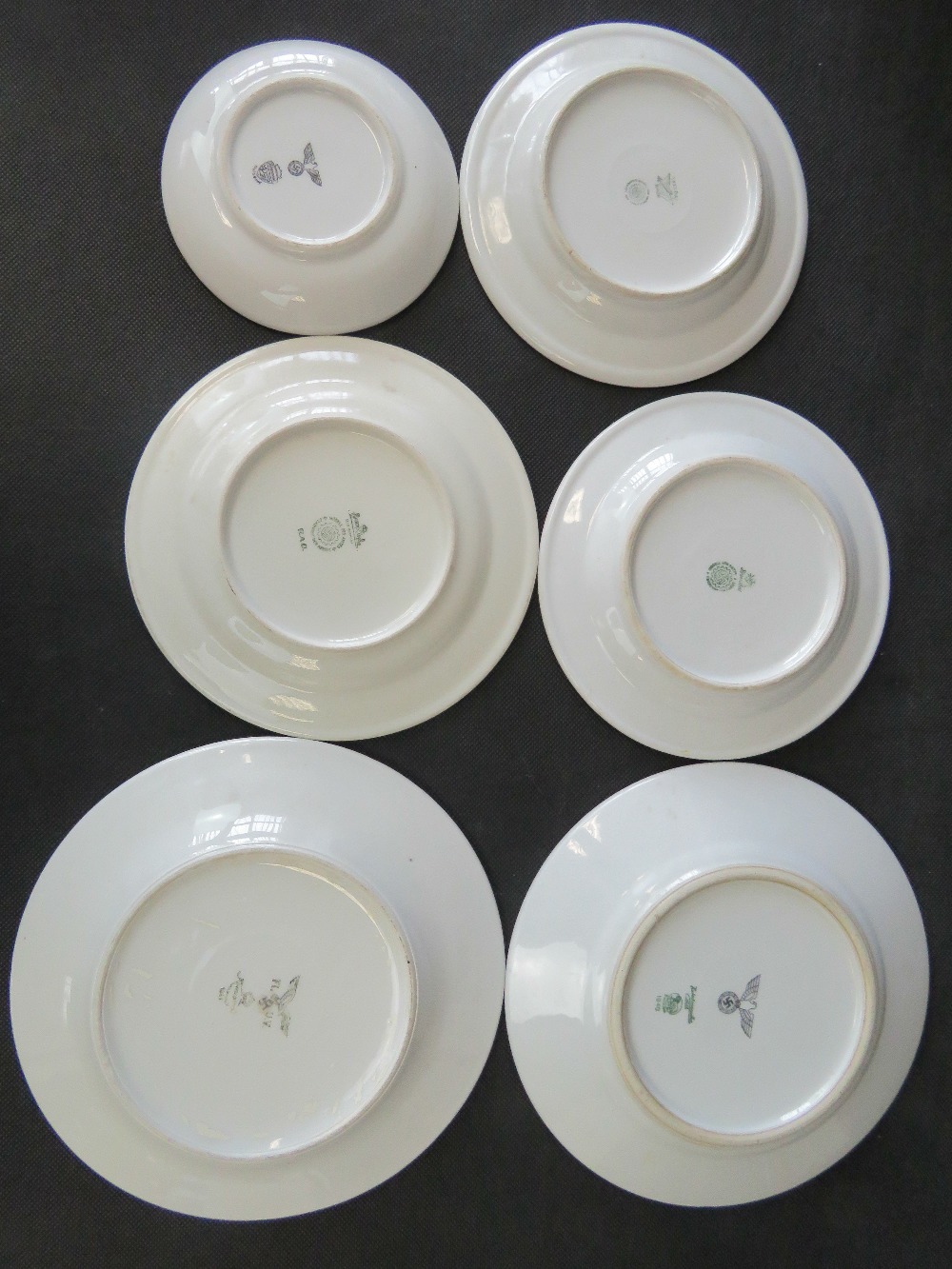 Six WWII German mess plates; 2 German army, 1 Luftwaffe and 2 Daf. - Image 2 of 2