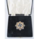 A good replica WWII German 'Diamond Gold' Cross, stamped 800, one paste stone deficient,