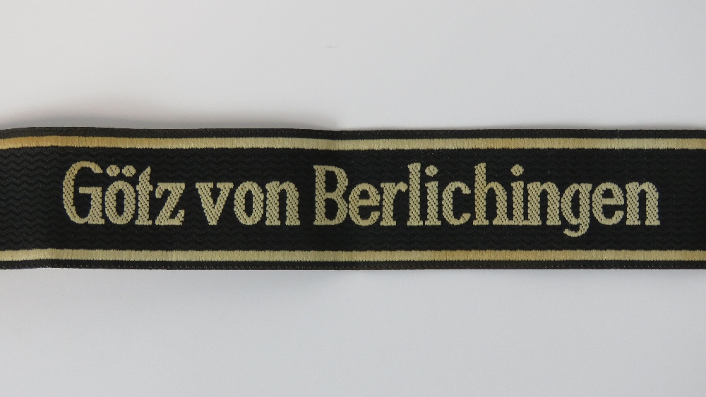 A Waffen SS 'Gotz von Berlichingen' cuff title, 40cm.