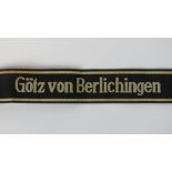 A Waffen SS 'Gotz von Berlichingen' cuff title, 40cm.