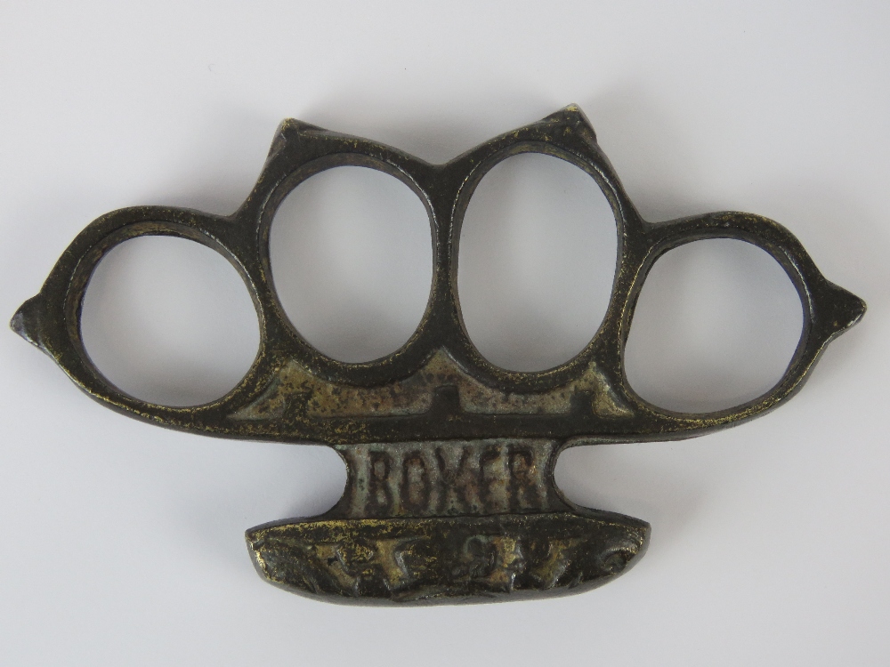 A single WWI French brass 'Boxer' knuckle duster.