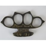 A single WWI French brass 'Boxer' knuckle duster.