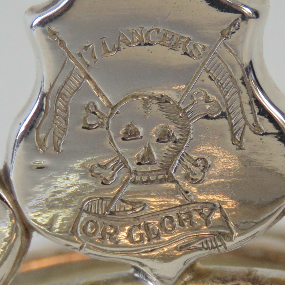 A 17th Lancers regimental mess silver pl - Image 2 of 2