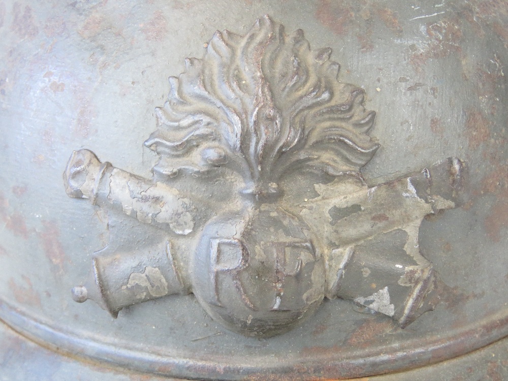 A WWII French Adrien helmet with liner. - Image 3 of 3