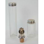 A Victorian HM silver and cut glass hatpin pot,