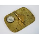 A yellow metal pocket sundial marked for Birmingham 1875. 21.5g.