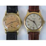 A vintage early Favre - Leuba & Co, Sandow gold plated gents watch,