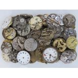 A quantity of assorted watch movements and parts.