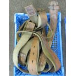 Four WWII German MG13 magazine bandoleer carry straps.