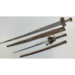 Two Sudanese swords complete with scabbards.
