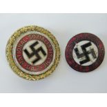 A WWII Nazi Party badge stamped RZM M1/128,