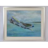 S Gray, A Spitfire over the English Channel, acrylic, signed and dated 1980,