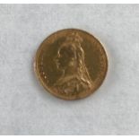 A 22ct gold full sovereign, Victoria 1890,