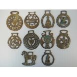 Ten modern horse brasses