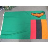 A vintage Zambian flag, multi-piece construction.