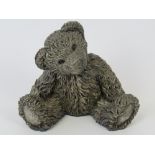 A HM silver seated teddy bear figurine by Country Artists, Birmingham 1996, approx 6.5cm high.