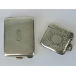 A HM silver matchbook case with engraved crown motif over an S, Birmingham 1936,